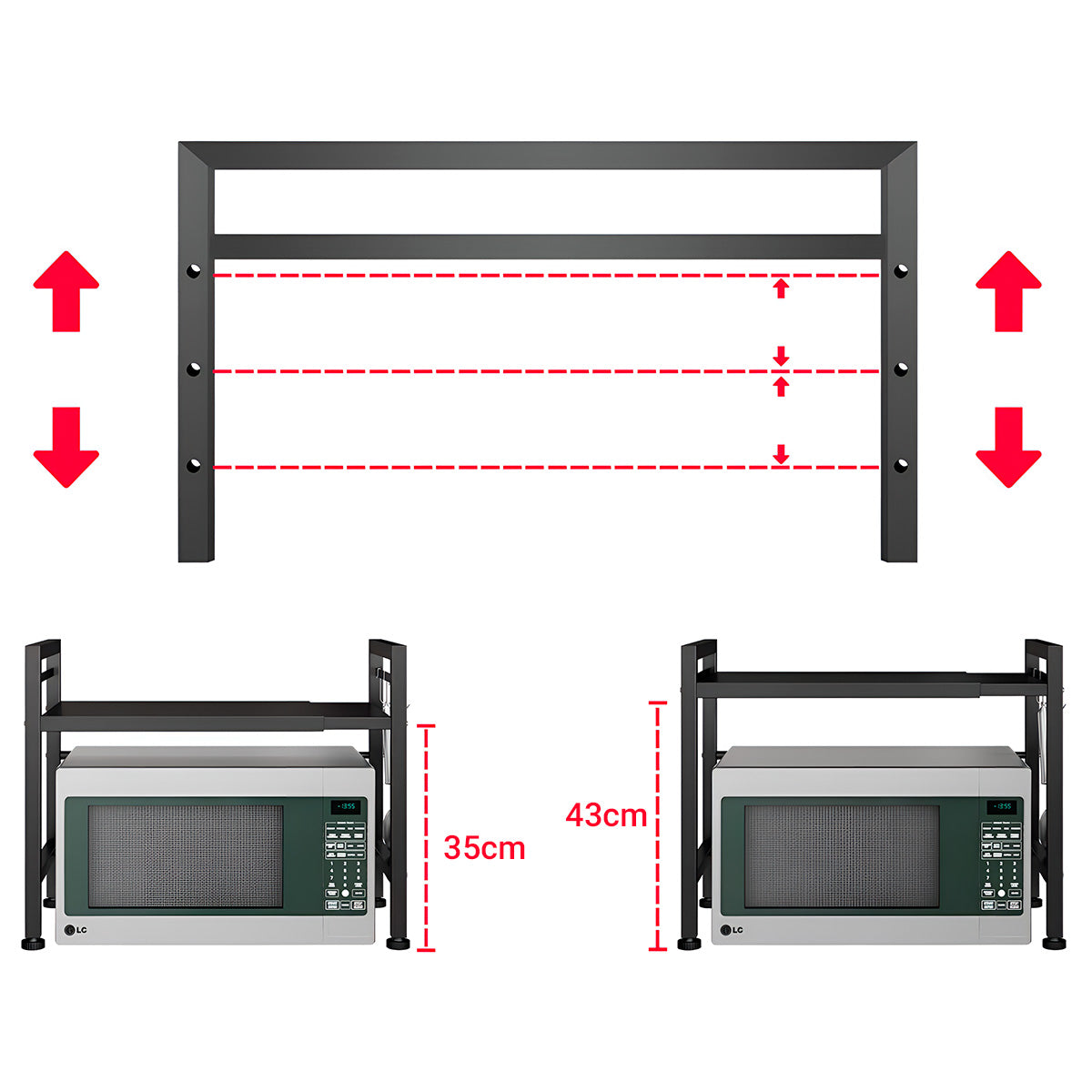 Rack Metálico Multiuso Decoteam Ajustável Para Microondas Rack Metálico Multiuso Decoteam Ajustável Para Microondas